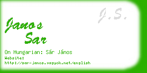 janos sar business card